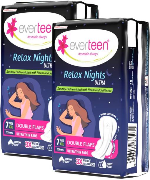 everteen XXL Relax Nights Ultra Thin Sanitary Pads - 2 Packs (7 Pads, 320mm Each) Sanitary Pad