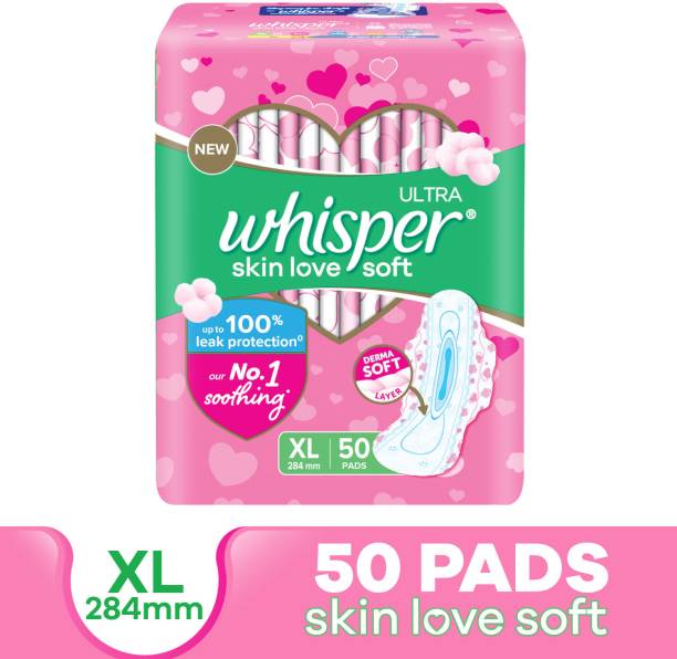 Whisper Ultra Skinlove Soft XL Thin Pads for Women, no irritation Sanitary Pad