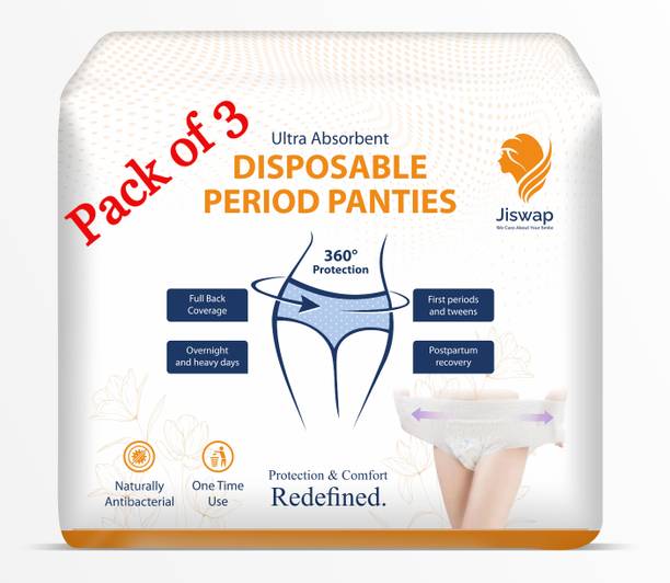 Jiswap Disposable Period Panties ,women & Girls, Overnight use, Heavy Flow & Postpartum Sanitary Pad