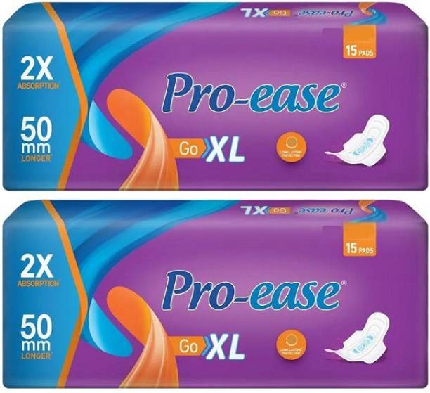 Pro-ease Go XL 2X Absorption - 15+15 Pads` Sanitary Pad