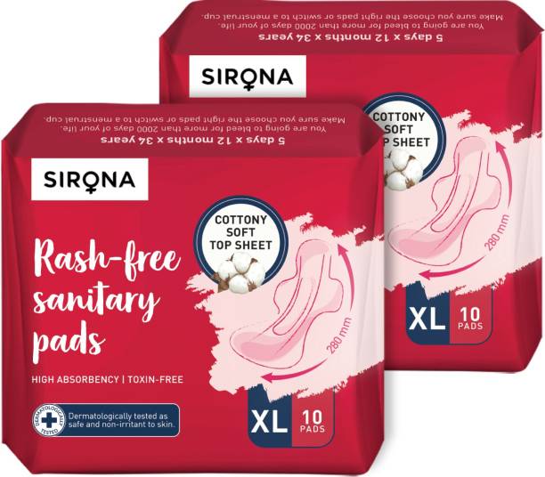 SIRONA Cottony Ultra Soft Rash Free XL Sanitary Pad