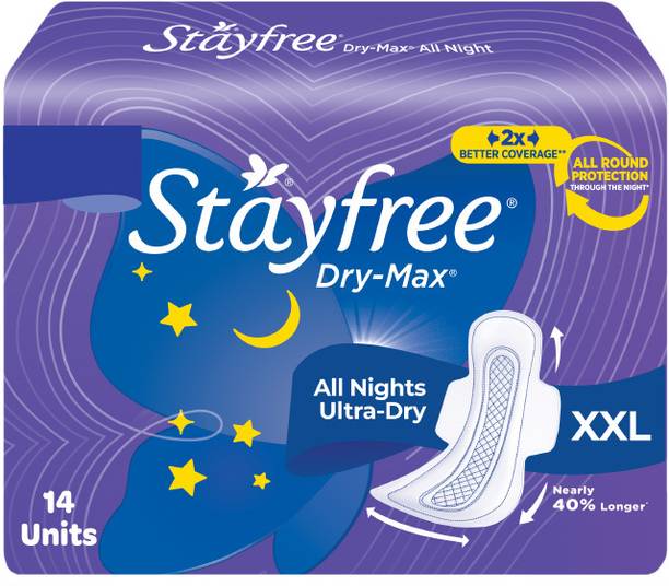 STAYFREE Dry-Max All Night XXL Wings Sanitary Pad