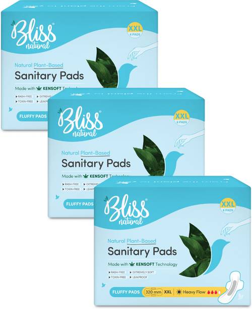 ब्लिसनैचुरल Plant Based | XXL For Heavy Flow Combo | Extremely Soft & 100% Rash free