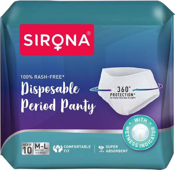 SIRONA Disposable Period Panties for Women | M - L | 360° Sanitary Protection Sanitary Pad