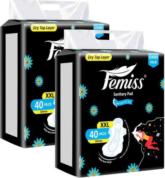 Femiss Sanitary Pads for Women and Girls Trifold pads(XXXL-Size, 320 MM,( 40 Pads Each) Sanitary Pad
