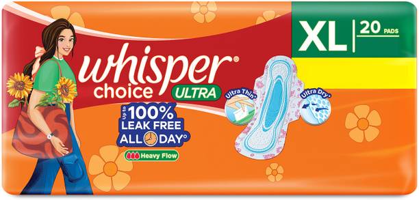 Whisper Choice Ultra XL, 20 XL Pads, for heavy flow Sanitary Pad