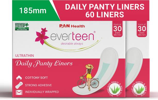 everteen Panty Liners for Women, 185mm Long for Discharge & Spotting, Soft & Comfortable Pantyliner
