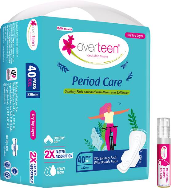 everteen combo 40 XXL Dry Period Care & Menstrual Cramps Roll-On�(5ml) Sanitary Pad