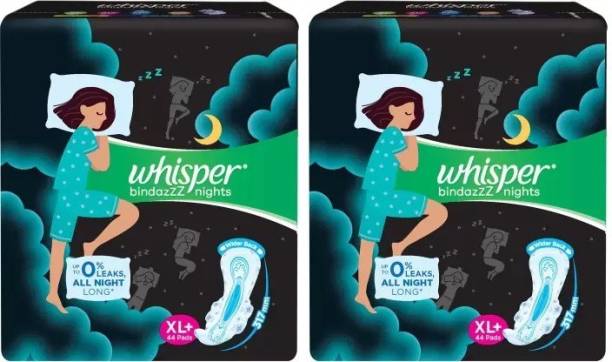 Whisper BindazzZ nights XL Plus - 44+44 Pads Sanitary Pad