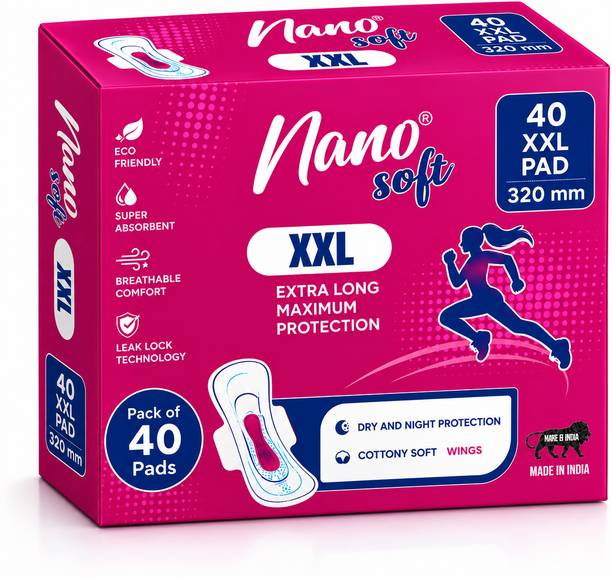 NANO Soft XXL Pads 320 mm | Heavy Flow Sanitary Pads |Soft, Comfortable & Protection Sanitary Pad