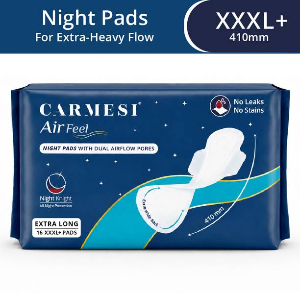 Carmesi Air Feel Night With Dual Airflow Pores | All Night Protection | 16 XXXL+ Sanitary Pad