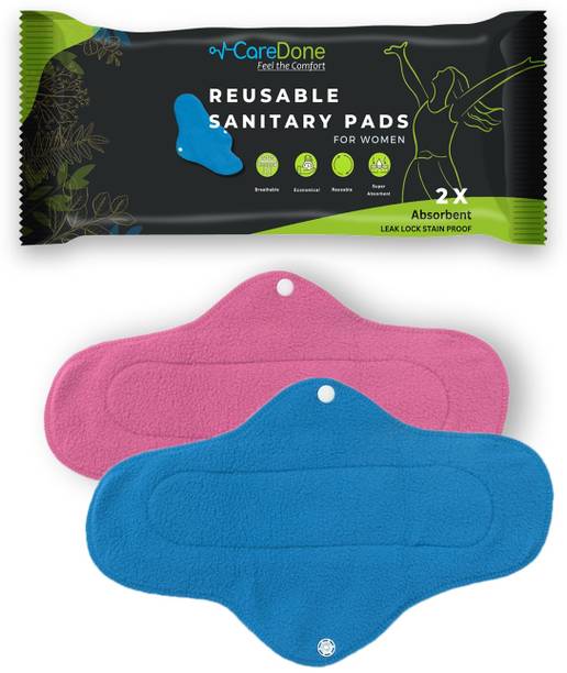 केयरडन (Pack of 2) Multicolor Cloth Maxi Washable And Reusable Heavy Flow Night Day Pad
