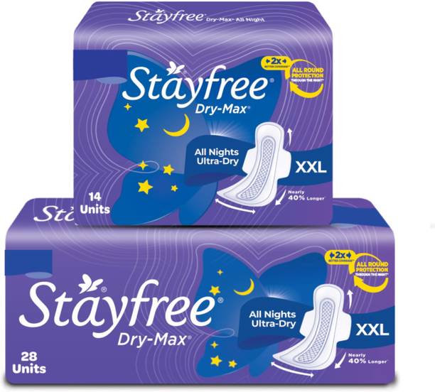STAYFREE Dry-Max All Night Ultra-Dry A Sanitary Pad
