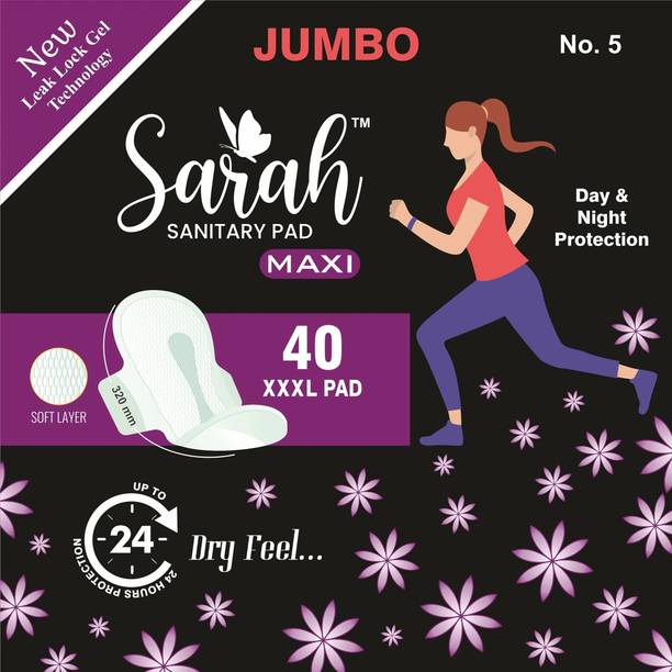 Sarah Dry-Net Soft & Comfortable Sanitary Napkins for Day & Night Protection Sanitary Pad