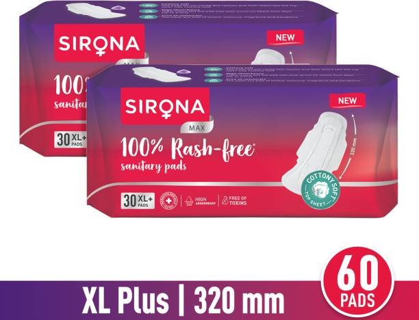 SIRONA Cottony Ultra Soft Rash Free XL+ Sanitary Pad