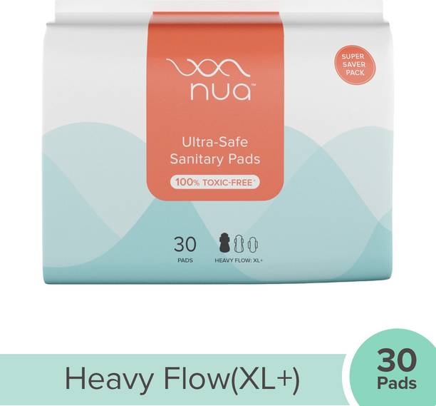 Nua Ultra Safe Sanitary Pads | SUPER SAVER PACK | 30 Pads | Heavy Flow XL+ (320MM) Sanitary Pad