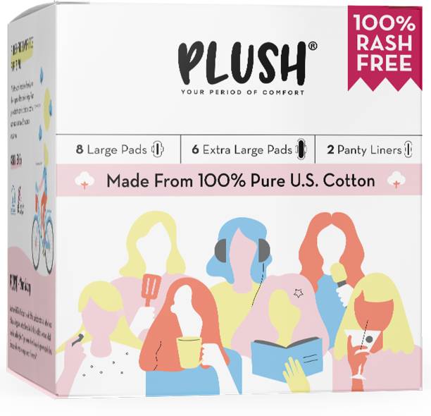 PLUSH 100% Pure U.S. Cotton Sanitary Pads Sanitary Pad