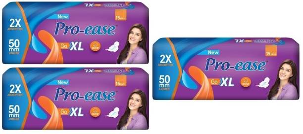 Pro-ease Go XL 15+15+15 sanitary Pads, Sanitary Pad