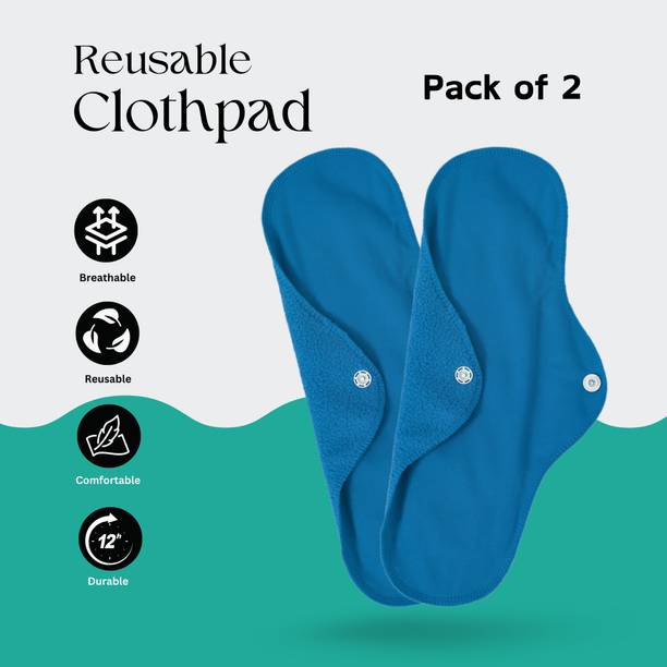 CareDone Sky Blue Cloth Pads| Reusable & Washable Sanitary Pads Sanitary Pad