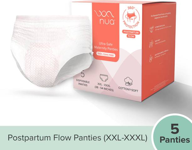 Nua Ultra-Absorbent Maternity Panties XXL-XXXL (38-54 INCHES)|Pack of 5