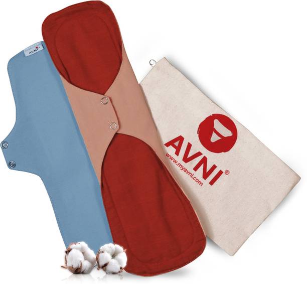 Avni Lush Washable Cloth Pads, Reusable & Antimicrobial, L (280MM) + XL (330MM) Sanitary Pad