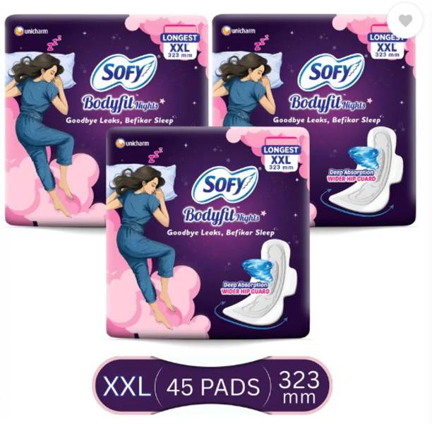 SOFY Deep Absorption & Comfy Dry Cover | XXL Sanitary Pad (Pack of 45) Sanitary Pad