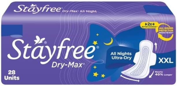 STAYFREE Dry Max All Night XXL (28 pads) Dry Cover Sanitary Pads Sanitary Pad