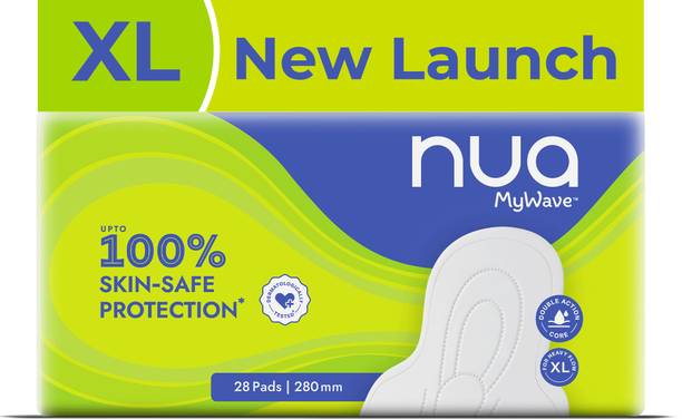 Nua Mywave Sanitary Pads | Long-Lasting Leak Protection | XL | For Heavy Flow| Sanitary Pad