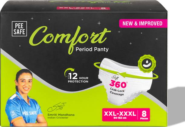 Pee Safe Comfort Period Panties XXL-XXXL, 8, Seamless Fit, 360° Protection Sanitary Pad