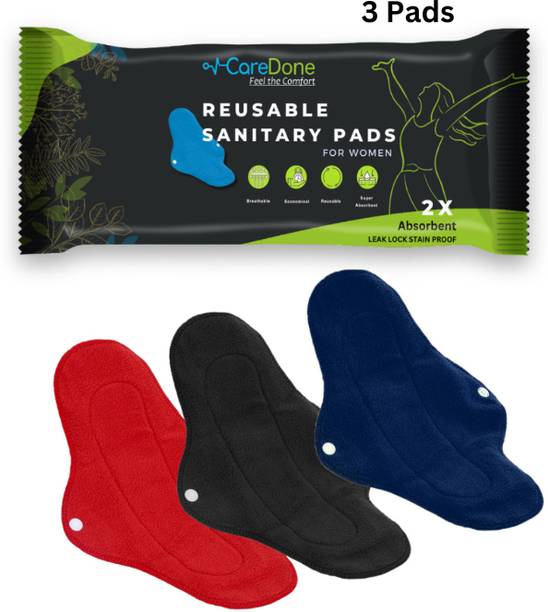 CareDone Cloth Period Pads Washable Napkin for Heavy Flow with Wings Sanitary Pad