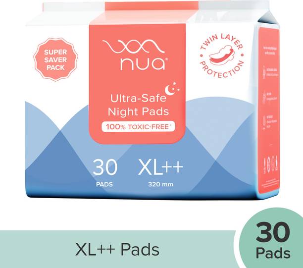 Nua Ultra Safe Overnight Pads with Twin Layer Protection Sanitary Pad