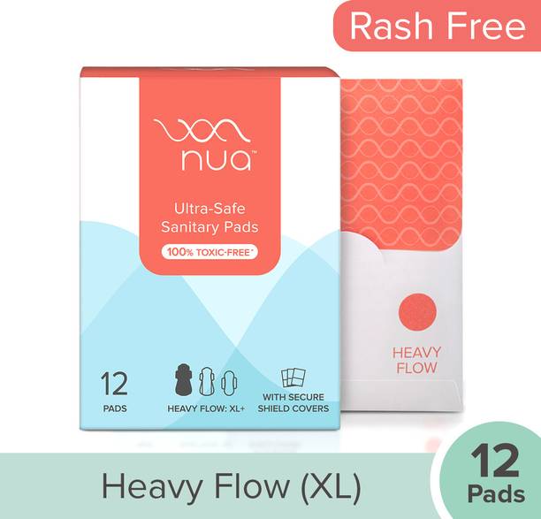 Nua Ultra Safe Pads | Heavy Flow-XL+| Paper Disposal Pouches| Leakproof & Toxic Free