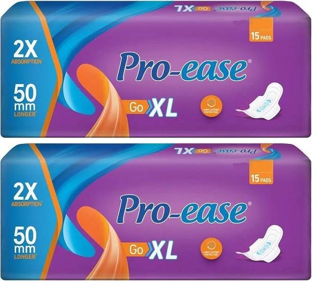 Pro-ease Go XL 50 mm Longer XL - 15+15 Pads Sanitary Pad