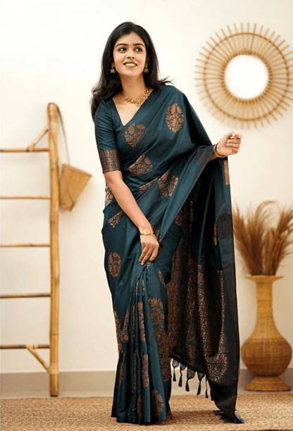 Woven Kanjivaram Jacquard, Pure Silk Saree Price in India