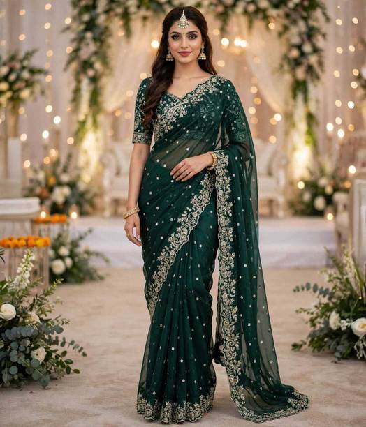 Disha Fashion Embroidered Bollywood Art Silk Saree