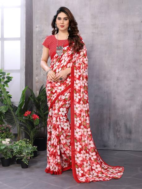 AAI LAXMI CREATION Digital Print, Printed Daily Wear Georgette Saree