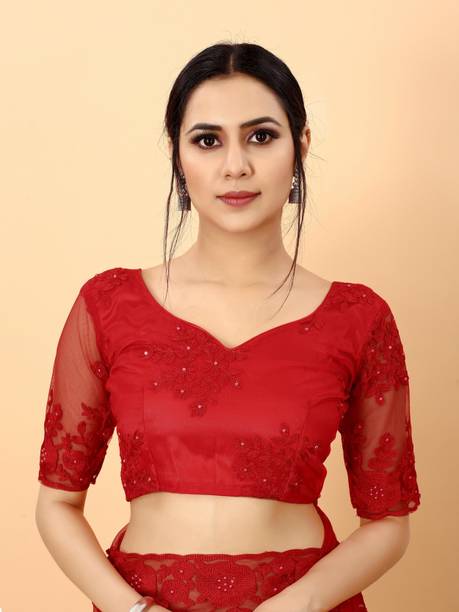 Noise Embroidered Bollywood Net Saree - Image 5