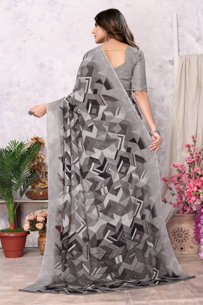 YASHIKA Dyed Daily Wear Georgette Saree - Image 2