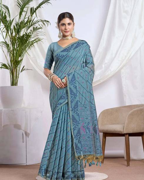 DoraiFashion Self Design Jamdani Cotton Silk Saree