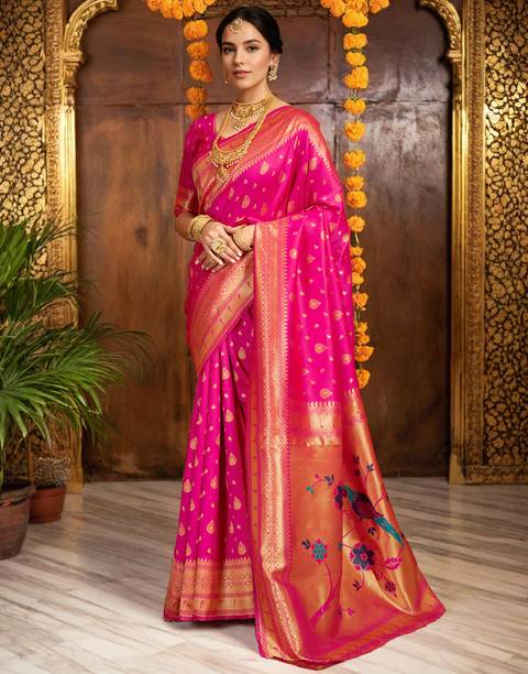 Mahastree Woven Paithani Silk Blend Saree