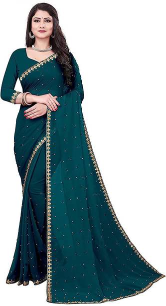 Embroidered Bollywood Chiffon Saree Price in India