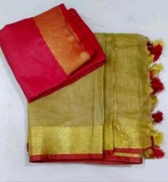 Woven Bhagalpuri Cotton Linen Saree