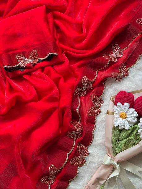 Sarth fashion Embellished Bollywood Chiffon Saree