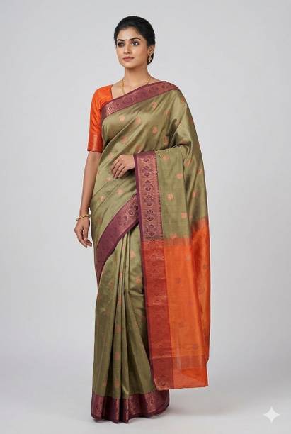 Woven, Self Design Banarasi Pure Silk, Silk Blend Saree