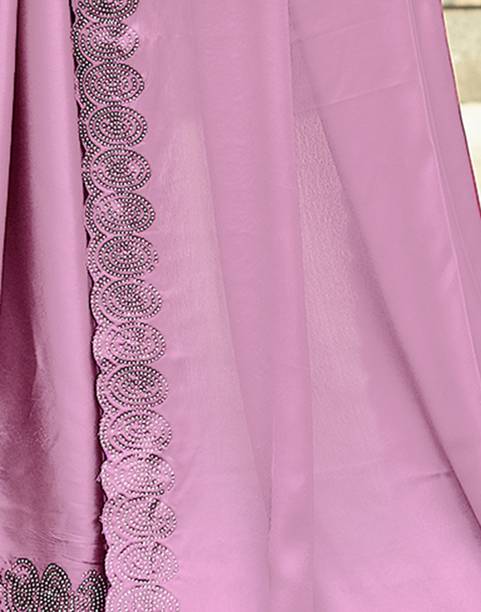 Samah Embellished Bollywood Satin Pink Sarees Online @  | galgota.in - Image 6