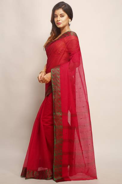 WoodenTant Woven Tant Pure Cotton Saree - Image 4
