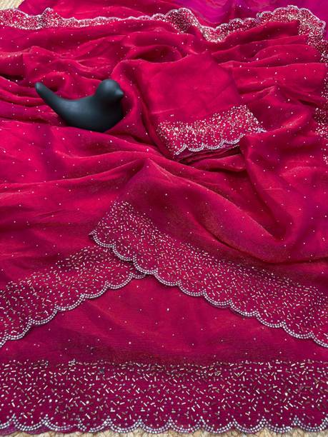 Aaspanth Embellished Bollywood Chiffon Saree