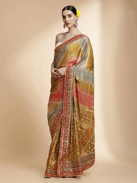 Jaipur Kurti Printed Bandhani Georgette Saree - Image 2