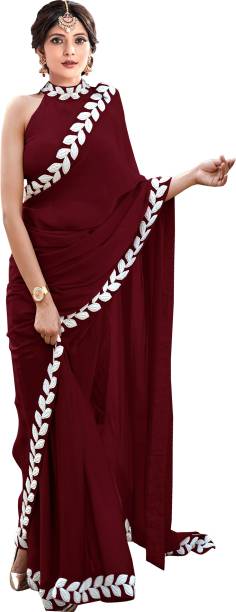 Embroidered Daily Wear Cotton Blend Saree Price in India