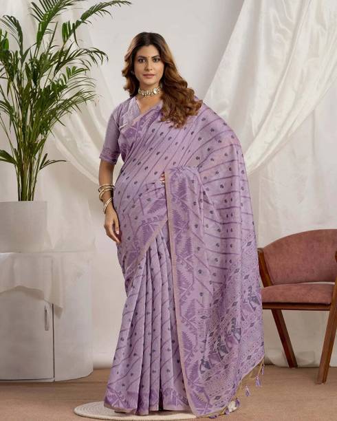 DoraiFashion Printed Jamdani Cotton Silk Saree